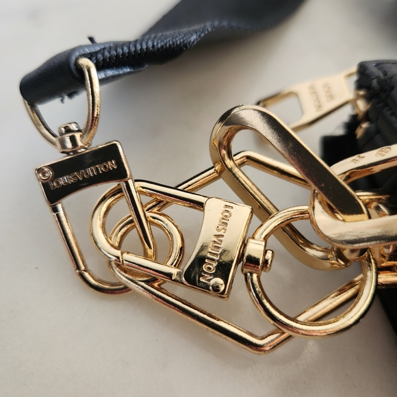 Black Designer Women's Bag with Gold Chain - Picture 3 of 8